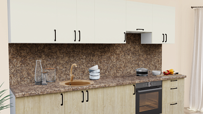 Кухня на заказ Пастель ваниль 1224